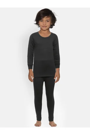 Kanvin Boys Charcoal Grey Ribbed Thermal Set