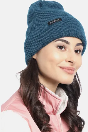 DressBerry Women Blue Solid Acrylic Beanie