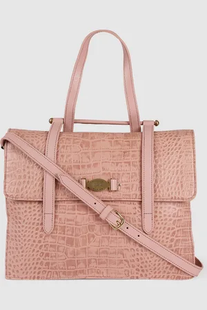 Hidesign Women Pink Textured Leather Handheld Bag