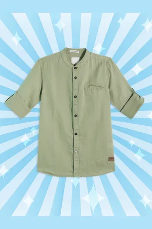 Roadster Teen Boys Green Casual Shirt