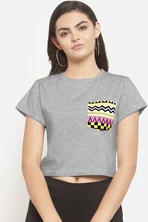 Martini Women Grey Printed Crop Top