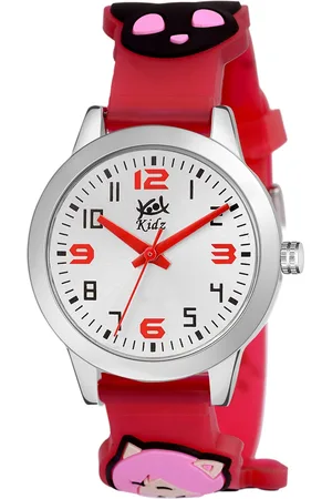 Kool Unisex Kids Multicoloured Printed Dial & Red Straps Analogue Watch