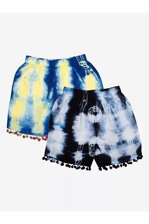 KiddoPanti Girls Yellow Washed Shorts