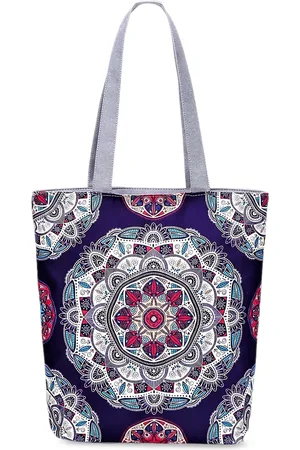 Diva Dale Women Blue Floral Printed Oversized Shopper Tote Bag