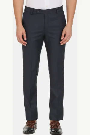 Arrow Men Blue Textured Trousers