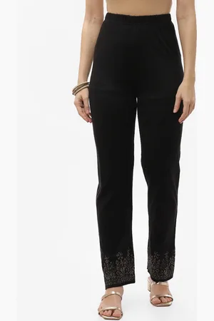 Biba Women Black Relaxed High-Rise Trousers