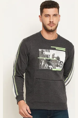 Duke Men Grey & White Printed Sweatshirt
