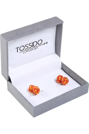 Tossido Men Orange & Yellow Cufflink