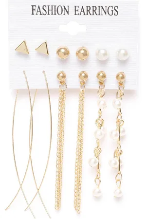 Jewels Galaxy Set of 6 Gold-Plated Earrings