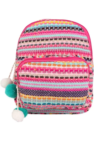 Astrid Girls Pink & Blue Embroidered Cotton Backpacks