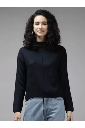 Cayman Women Navy Blue Wool Pullover