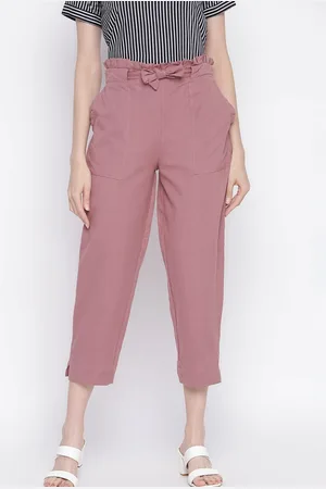 IQRAAR Women Orange Slim Fit Trousers