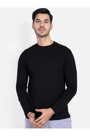 DYCA Men Black Solid Round Neck T-shirt
