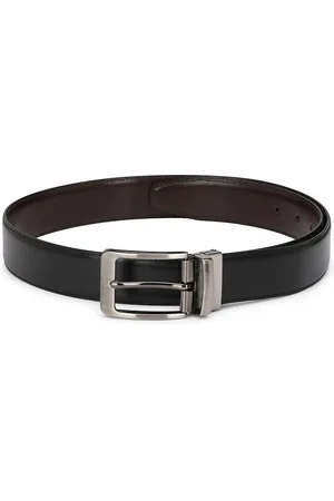 thickskin Men Black Textured PU Reversible Belt