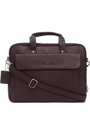 WildHorn Men Brown Genuine Leather Laptop Bag