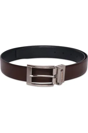 BELWABA Men Brown Textured Leather Formal Belt