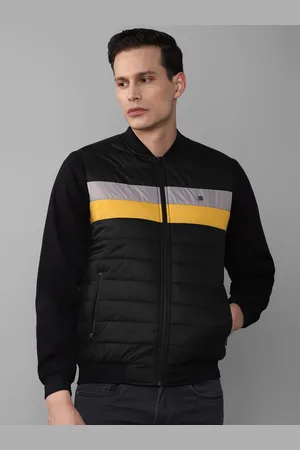 Louis Philippe Men Black Colourblocked Padded Jacket