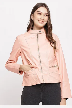 Latin Quarters Women Pink Biker Jacket