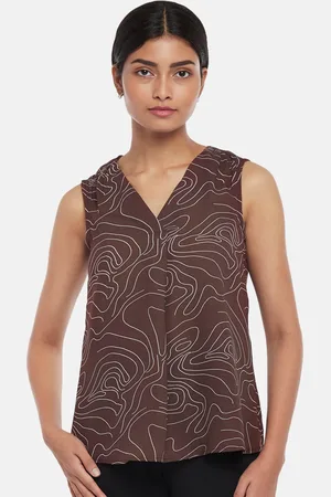 Pantaloons Brown Print Top