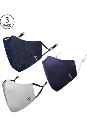 Masq Unisex Pack Of 3 4-Ply Reusable Anti-Pollution Pure Cotton Cloth Masks