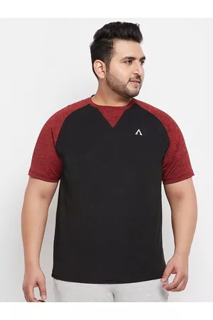 Austivo Men Red & Black Colourblocked Running T-shirt