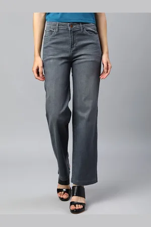 Xpose Women Grey Comfort Wide Leg Light Fade Stretchable Jeans