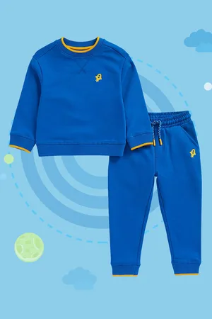Mothercare Infant Boys Blue Solid Pure Cotton Sweatshirt with Joggers