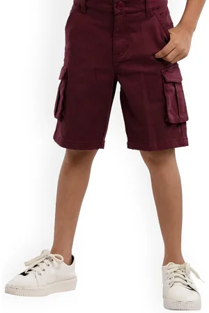 UNDER FOURTEEN ONLY Boys Maroon Cargo Shorts