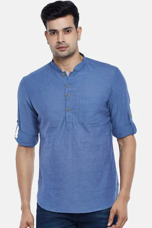 Pantaloons Men Navy Blue Kurta
