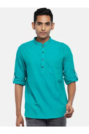 Pantaloons Men Turquoise Blue Kurta