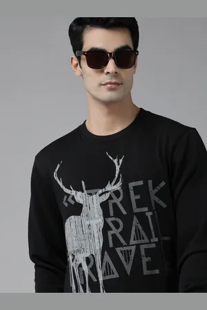 Wildcraft Men Black Typography Printed Sweatshirt