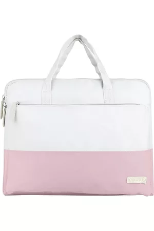 PROBUS Unisex Pink & White Colourblocked Laptop Bag