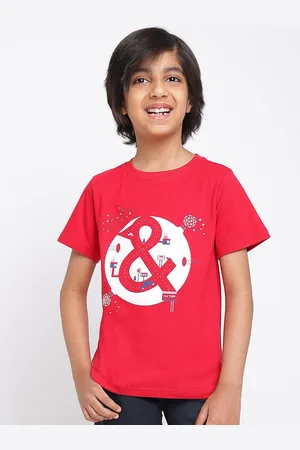 TALES & STORIES Boys Red Printed T-shirt
