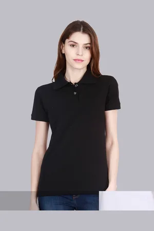 Fleximaa Women Solid Polo Neck Tshirt (pack of 2)
