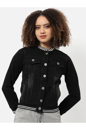 Campus Women Black Lightweight Outdoor Denim Jacket
