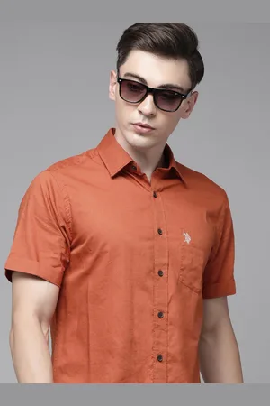 U.S. Polo Assn. U S Polo Assn Men Red Tailored Fit Casual Shirt