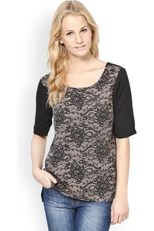 Harpa Women Brown & Black Top