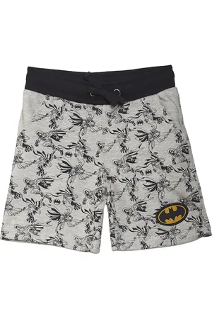 Kidsville Boys Grey Batman Print Regular Fit Shorts