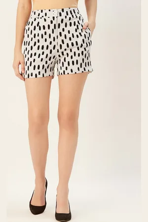 Sera Women White Printed Regular Fit Shorts