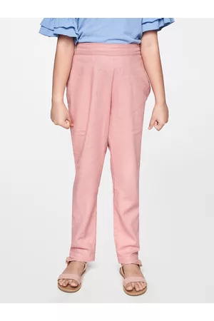 AND Girls Pink Tapered Fit Trousers