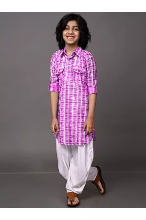 VESHAM Boys Pink Dyed Kurta With Patiala