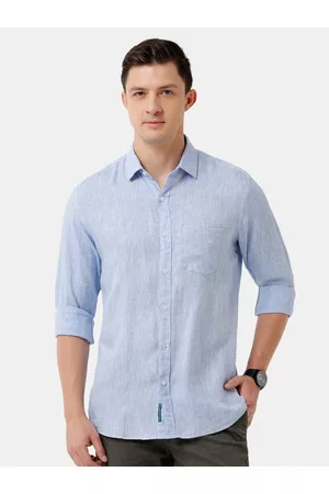 Linen Club Men Solid Sustainable Casual Regular Fit Linen Shirt