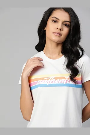 HARVARD Women White Typography Printed T-shirt