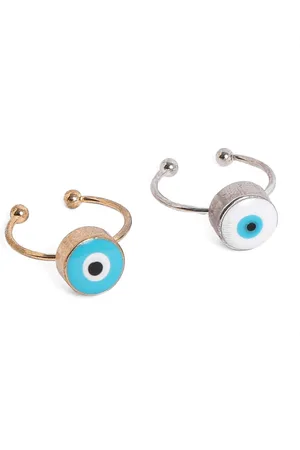 EL REGALO Blue Set Of 2 Adjustable Finger Ring