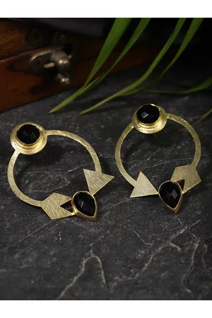 Berserk Gold-Plated Contemporary Drop Earrings