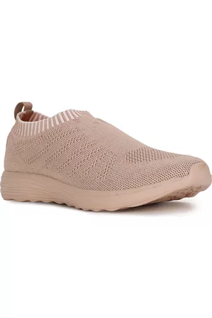North Star Women Pink Woven Design Slip-On Sneakers