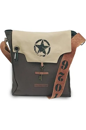 The House of Tara Unisex Brown & Beige Messenger Bag