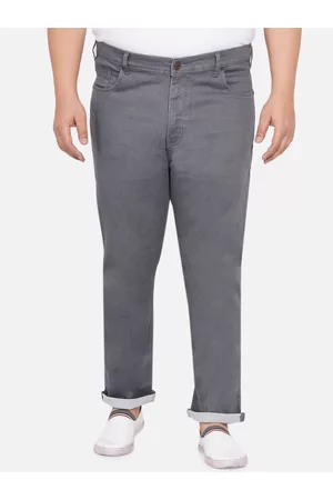 John Pride Men Plus Size Grey Smart Fit Stretchable Jeans