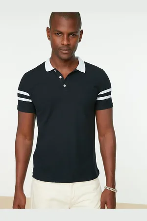 Trendyol Men Navy Blue Polo Collar T-shirt