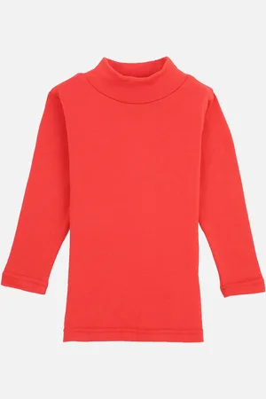PROTEENS Girls Red Solid High Neck Sweatshirt